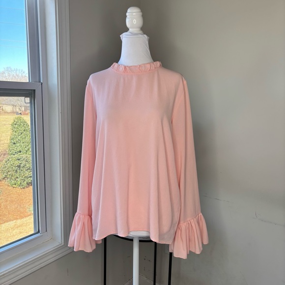 Adrienne Tops - BN6 Adrienne Vittadini Ethereal Ruffle Blouse Blush Pink Dainty Feminine Large